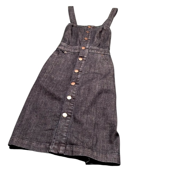 NWOT A New Day Jean Denim Sleeveless Cotton Apron Dress w Criss Cross Back - Picture 7 of 16